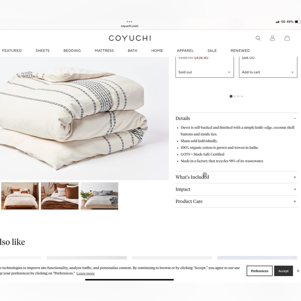 Coyuchi Embroidered Duvet and Shams - Picture 3 of 11